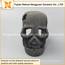 Factory Manufacture Wholesale Decor Art Gift Ceramic Black Halloween Decoration Skull